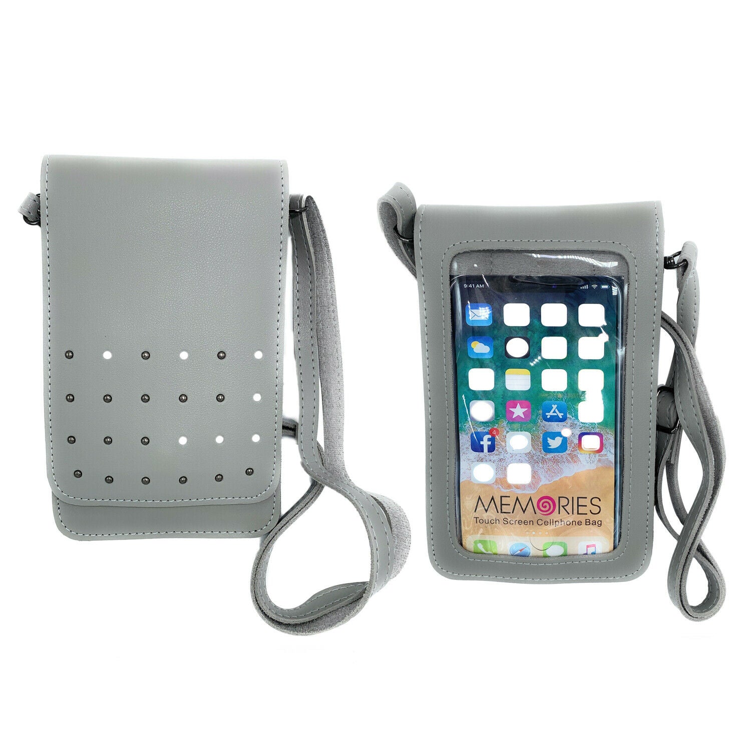 Empire Cove Womens Crossbody Bag with Clear Touchscreen Window Wallet Pouch Case-Black-