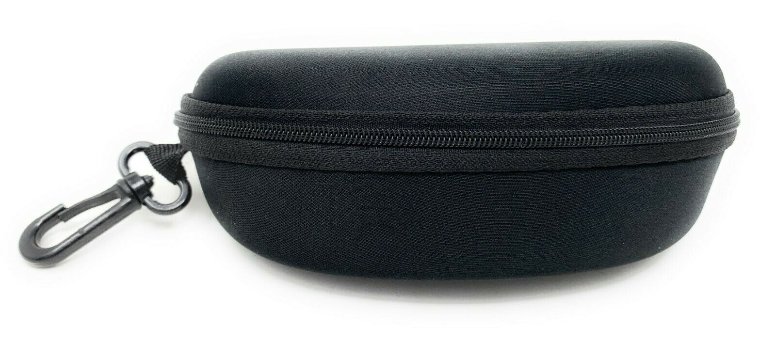 Hard Shell Sunglasses Protective Zipper Case with Belt Hook Clip Black-