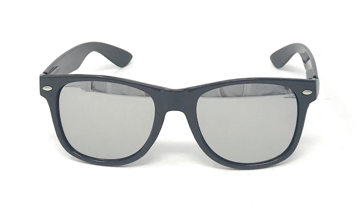 Polarized Sunglasses Classic Way Bamboo Mirror Mens Womens Teens-Black (lens) Black (frame)-