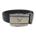 Leather Mens Ratchet Belt Sliding Adjustable Automatic Buckle Cut to Size-Silver Eagle-