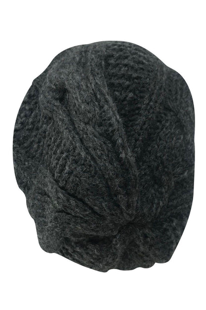Casaba Warm Beanies Cable Knit Braided Slouch Long Hats Caps for Men Women-Black-