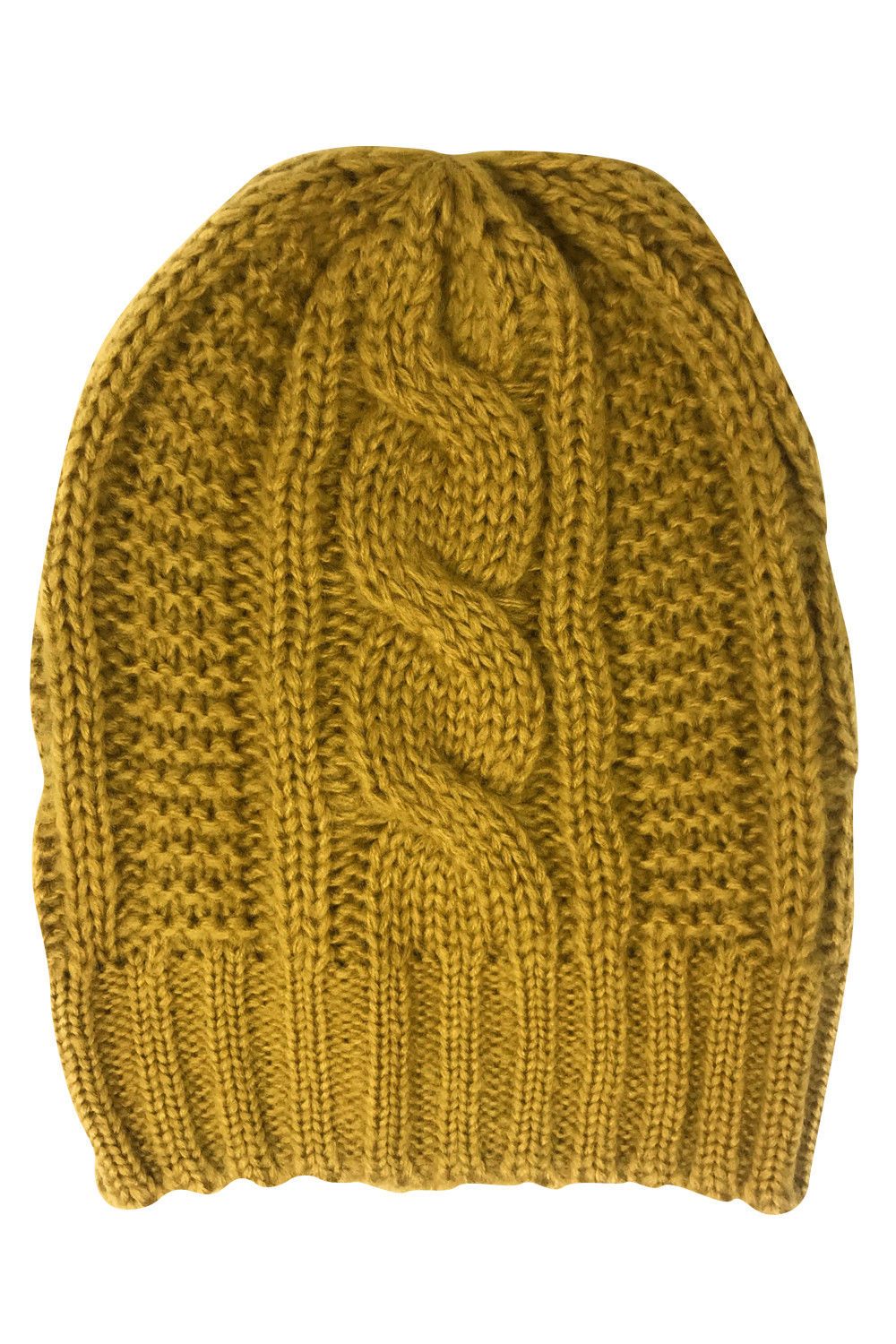 Casaba Warm Beanies Cable Knit Braided Slouch Long Hats Caps for Men Women-Black-