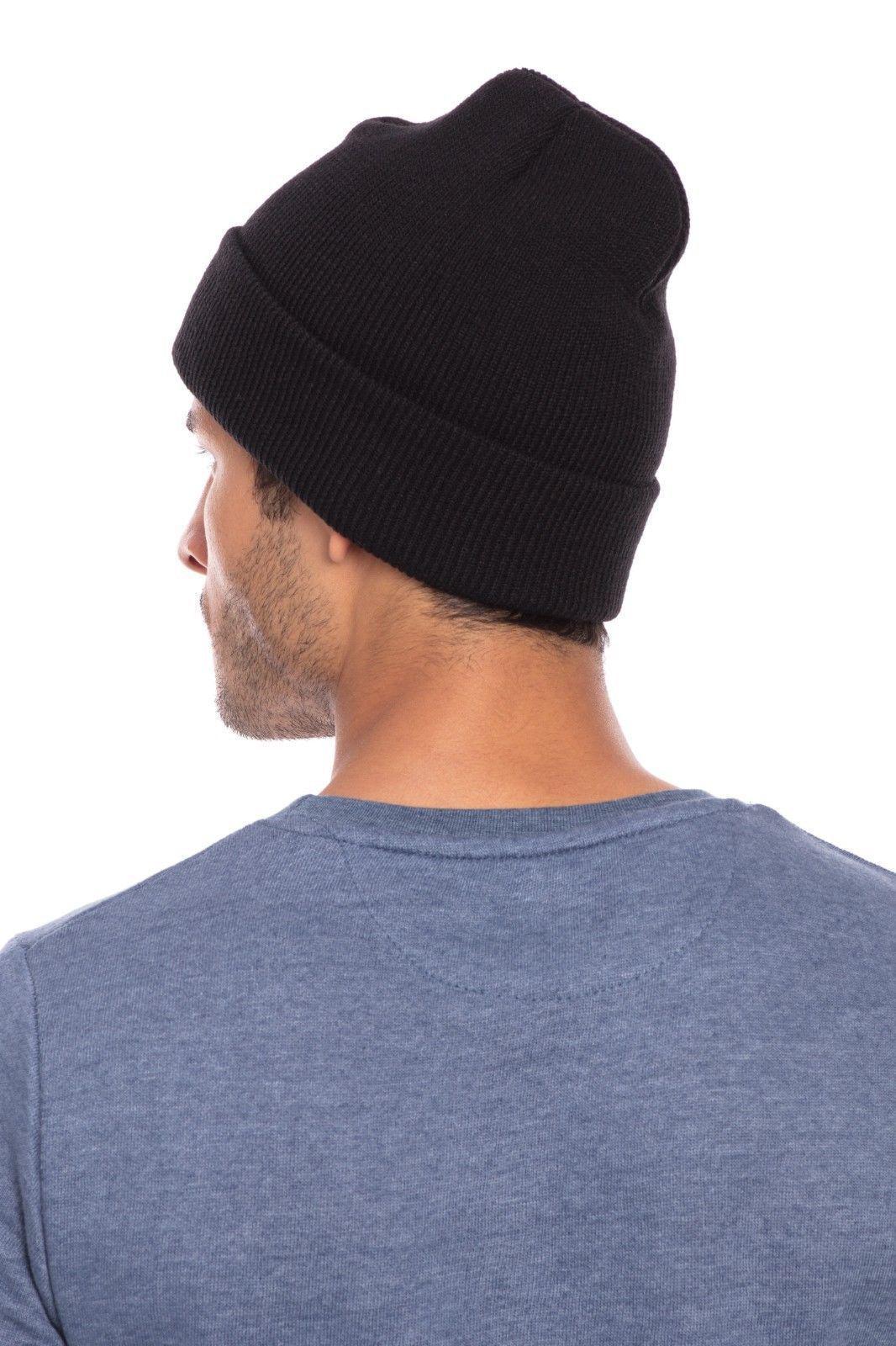 Casaba Warm Winter Beanies Hat Cap for Men Women Toboggan Cuffed Knit Slouch-Black-