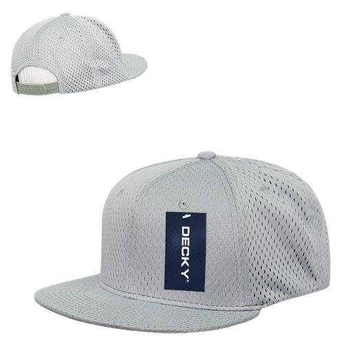 Decky Mesh Jersey Flat Bill Snapbacks Hats Caps Unisex-Black-