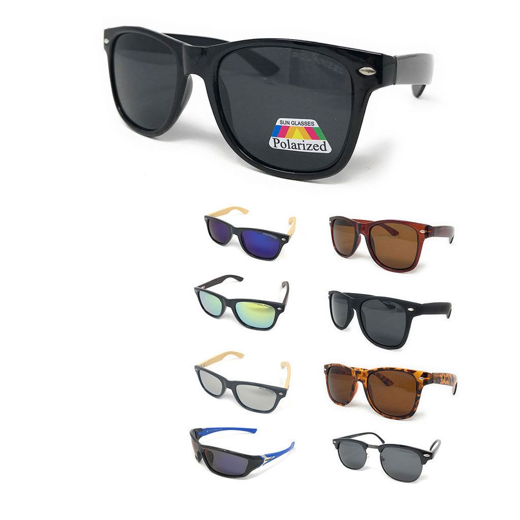 Classic Polarized Sunglasses Club Aviator Bamboo Sports Mirror Men's Women's-Black (lens) Black (frame)-