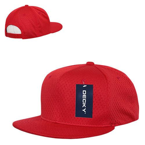 Decky Mesh Jersey Flat Bill Snapbacks Hats Caps Unisex-Black-