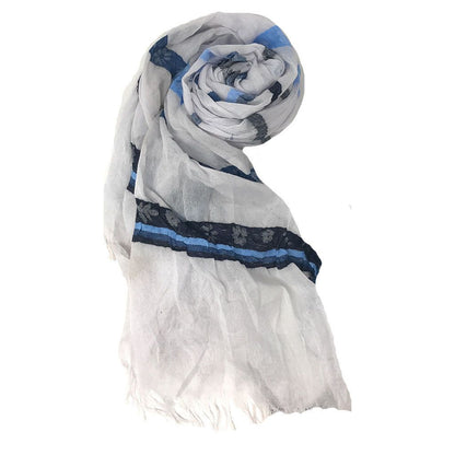 Casaba Striped Print Designer Womens Scarves Scarf Shawl Lightweight Sheer Wrap-Brown-