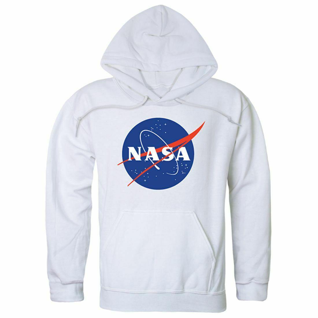 NASA Official Logo Hoodie Sweatshirts Unisex-White-S-