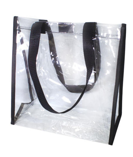Clear Transparent Book Shopping Tote Bag School Concerts Stadium TSA Rally-