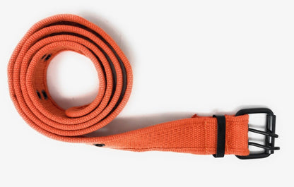 Casaba Canvas Belts Double Row 2 Holes Grommet Fabric Military Mens Women Unisex-Black-Small (30"- 32")-