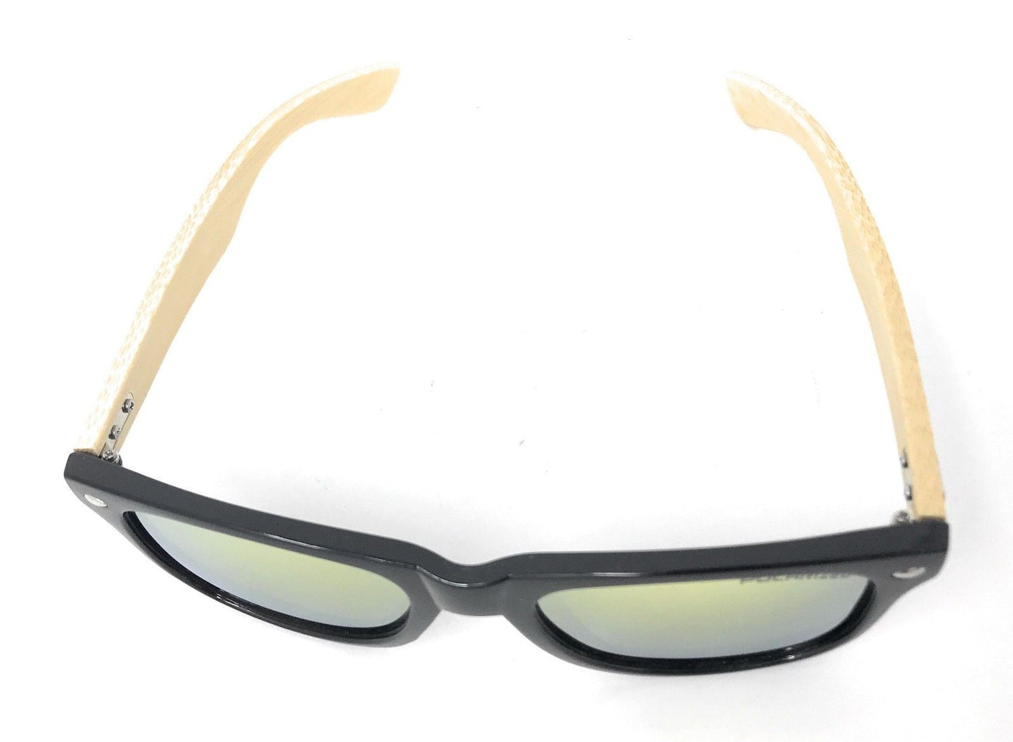 Polarized Sunglasses Classic Way Bamboo Mirror Mens Womens Teens-Black (lens) Black (frame)-
