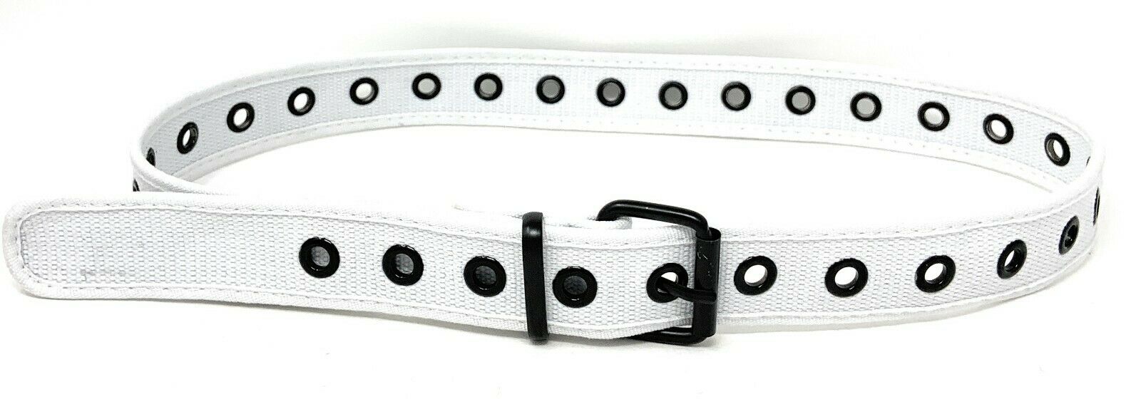 Casaba Canvas Belts Stylish 1 Hole Grommet Fabric Military Mens Women Unisex-Black-Small (30"- 32")-