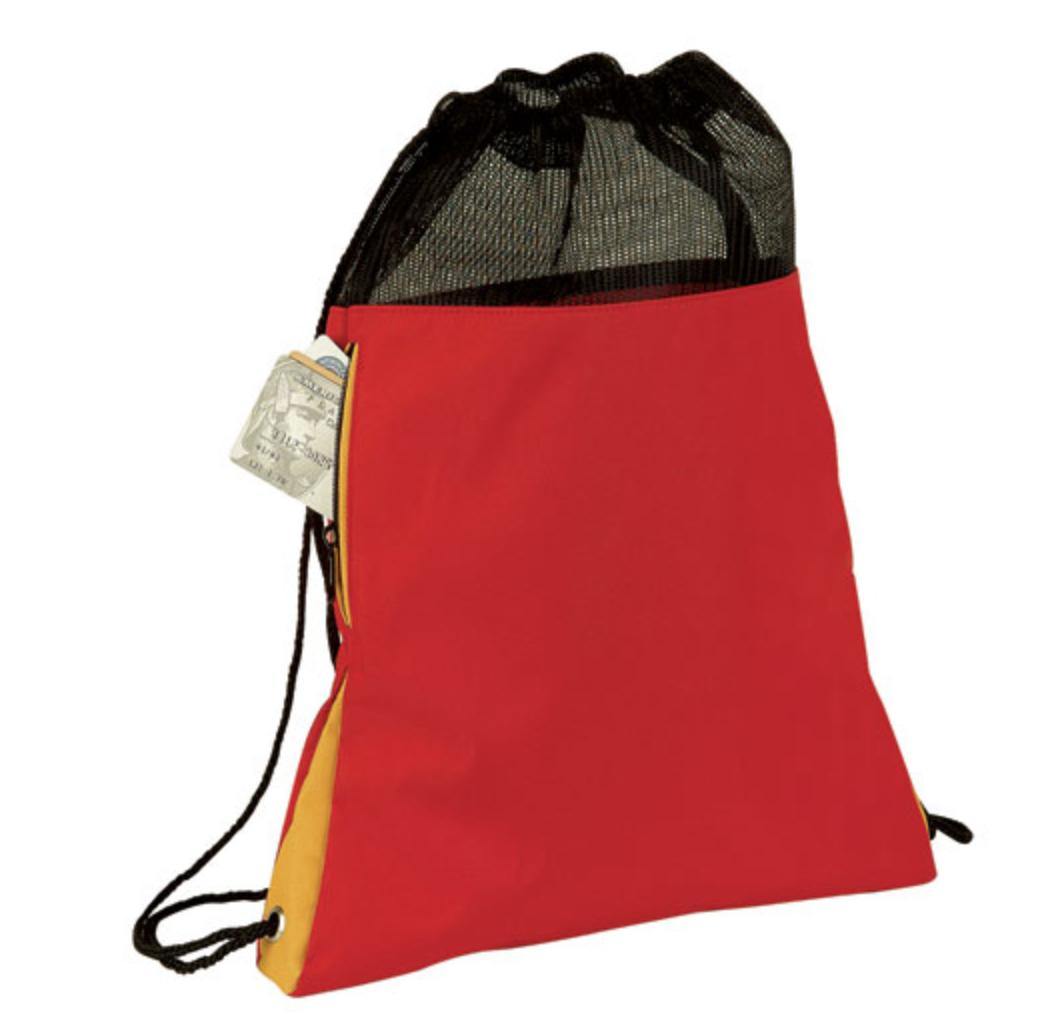 Large Drawstrings Backpack Rucksack Totes Sacks Pack Bags 13x18-RED / YELLOW-