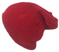 Casaba Winter Beanies Vintage Ripped Double Layer Slouch Caps Hats Men Women-Red-
