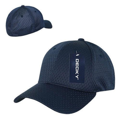 Decky Mesh Jersey Flex Structured Dad Baseball Hats Caps Unisex-Black-