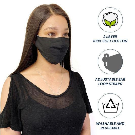 Custom Cotton Face Mask Cloth Masks Pack for Mouth Nose Washable Reusable Double Layer Adjustable Ear Unisex-1 Piece-