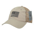 Rapid Dominance USA American Flag Text Ripstop 6 Panel Trucker Dad Caps Hats-USA2-Khaki-