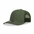 Decky 6021 Mid Prof 6Panel Poly/Cot Trucker Hats Caps Series One Solids-Olive-