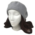 Casaba Women's Wool Warm Beret French Style Artsy Lightweight Fashion Hats Caps-Heather Grey-