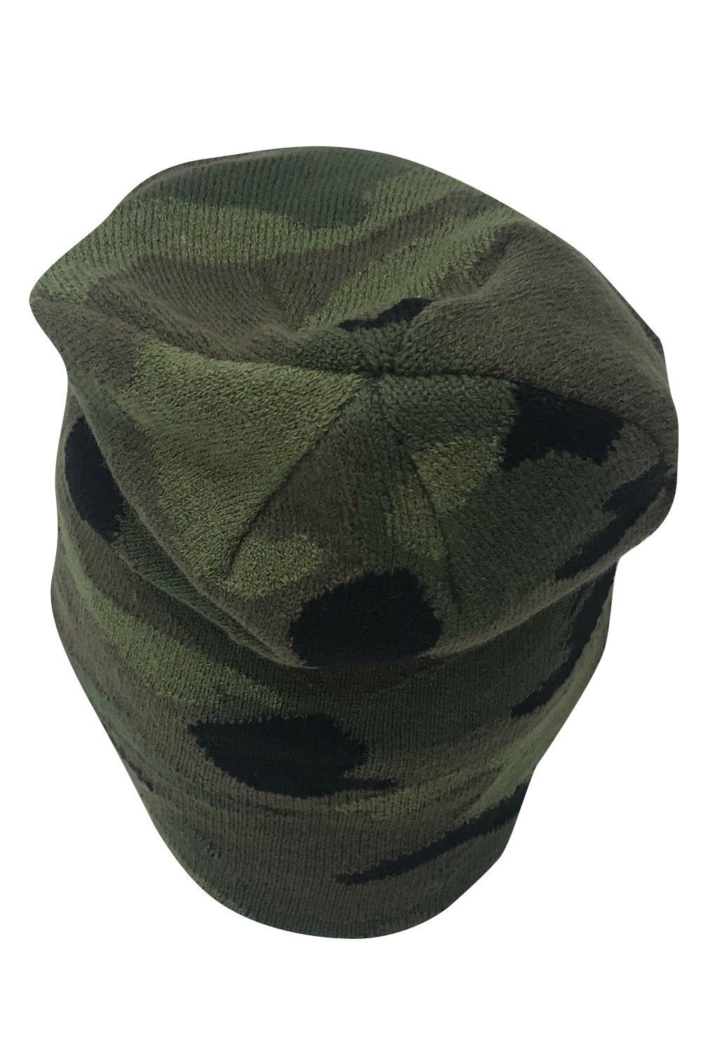 Casaba Double Layer Winter Beanies Camouflage Toboggan Caps Hats Men Women-Green-