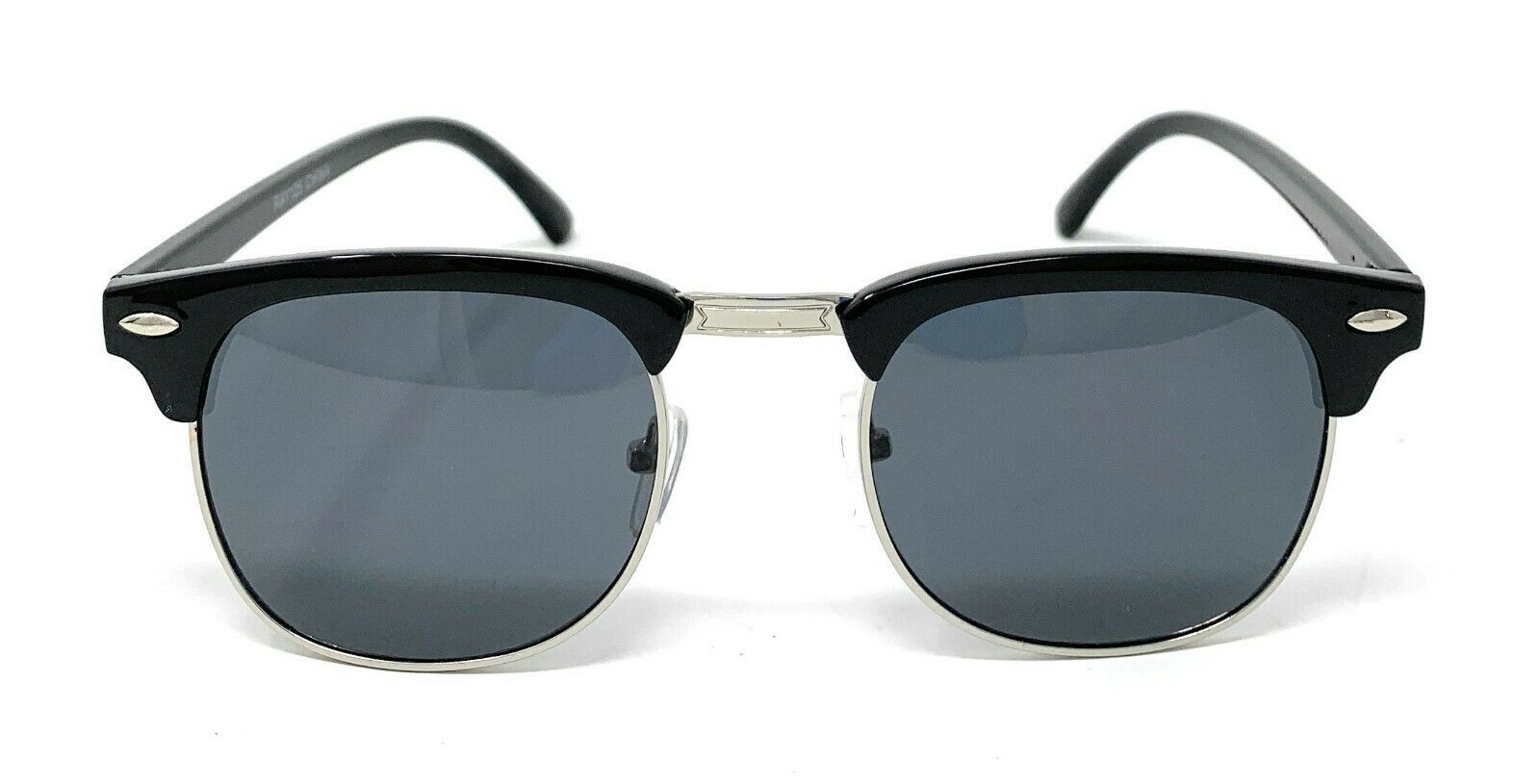 Classic Club Sunglasses Black Lens Black Gold Tortoise Mens Womens UV Protection-Black/Silver (RAY 125)-