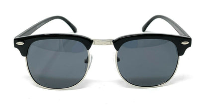 Classic Club Sunglasses Black Lens Black Gold Tortoise Mens Womens UV Protection-Black/Silver (RAY 125)-