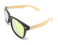Classic Polarized Sunglasses Club Aviator Bamboo Sports Mirror Men's Women's-Yellow Mirror / Light Bamboo-