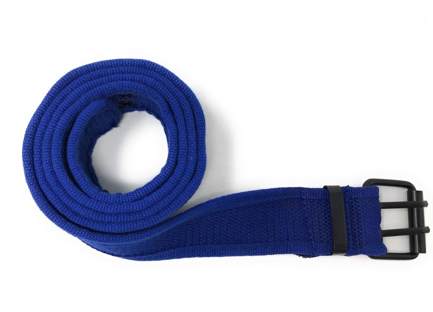 Casaba Canvas Belts Double Row 2 Holes Grommet Fabric Military Mens Women Unisex-Black-Small (30"- 32")-