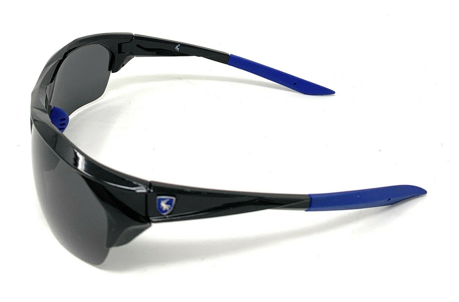 Polarized Half Frame Sunglasses Sports Warrior Style Driving Motorcycle Fishing-Black / Blue White (frame)-