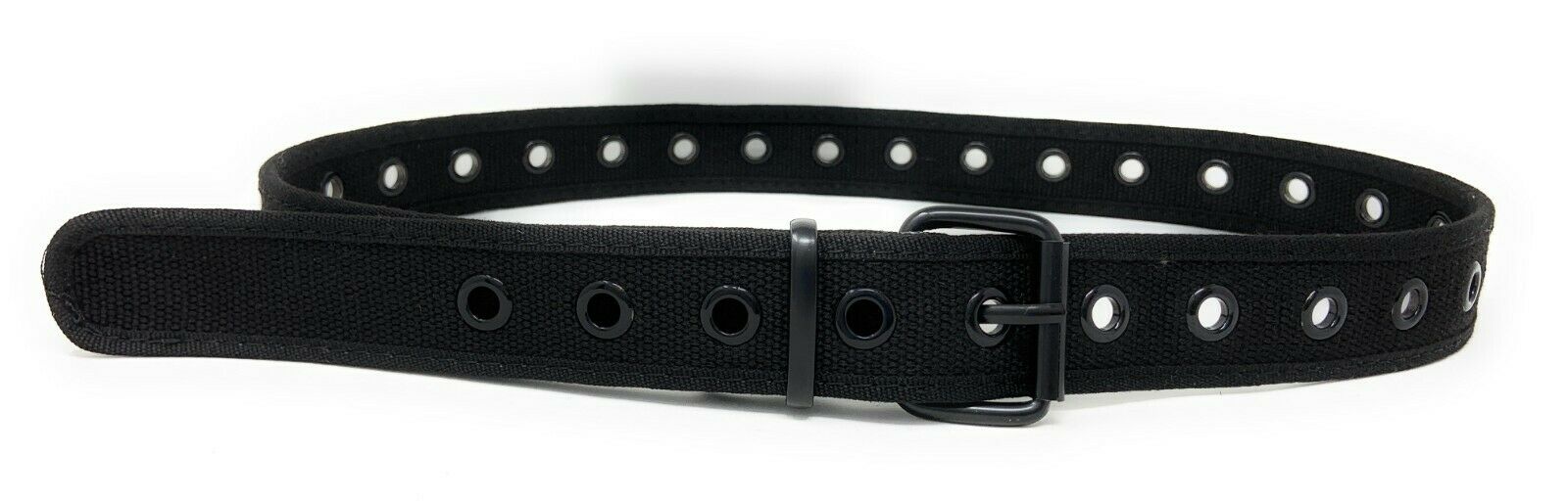 Casaba Canvas Belts Stylish 1 Hole Grommet Fabric Military Mens Women Unisex-Black-Small (30"- 32")-