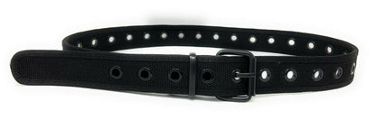 Casaba Canvas Belts Stylish 1 Hole Grommet Fabric Military Mens Women Unisex-Black-Small (30"- 32")-