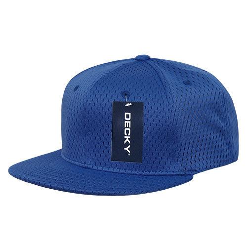 Decky Mesh Jersey Flat Bill Snapbacks Hats Caps Unisex-Black-