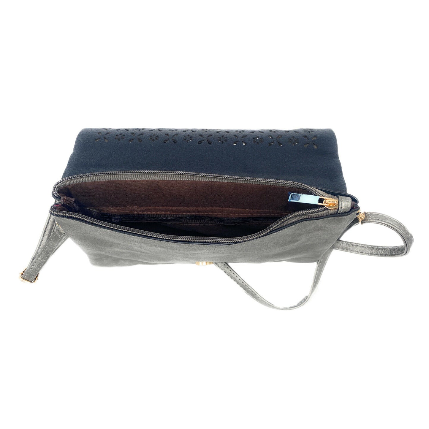 Empire Cove Floral Crossbody Bag with Clear Touchscreen Window Wallet Pouch Case-Black-