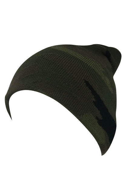 Casaba Double Layer Winter Beanies Camouflage Toboggan Caps Hats Men Women-Green-