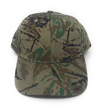 Cotton Twill Camo Camouflage 6 Panel Hunting Fishing Baseball Snapback Hats Caps-Green Tree Camo-