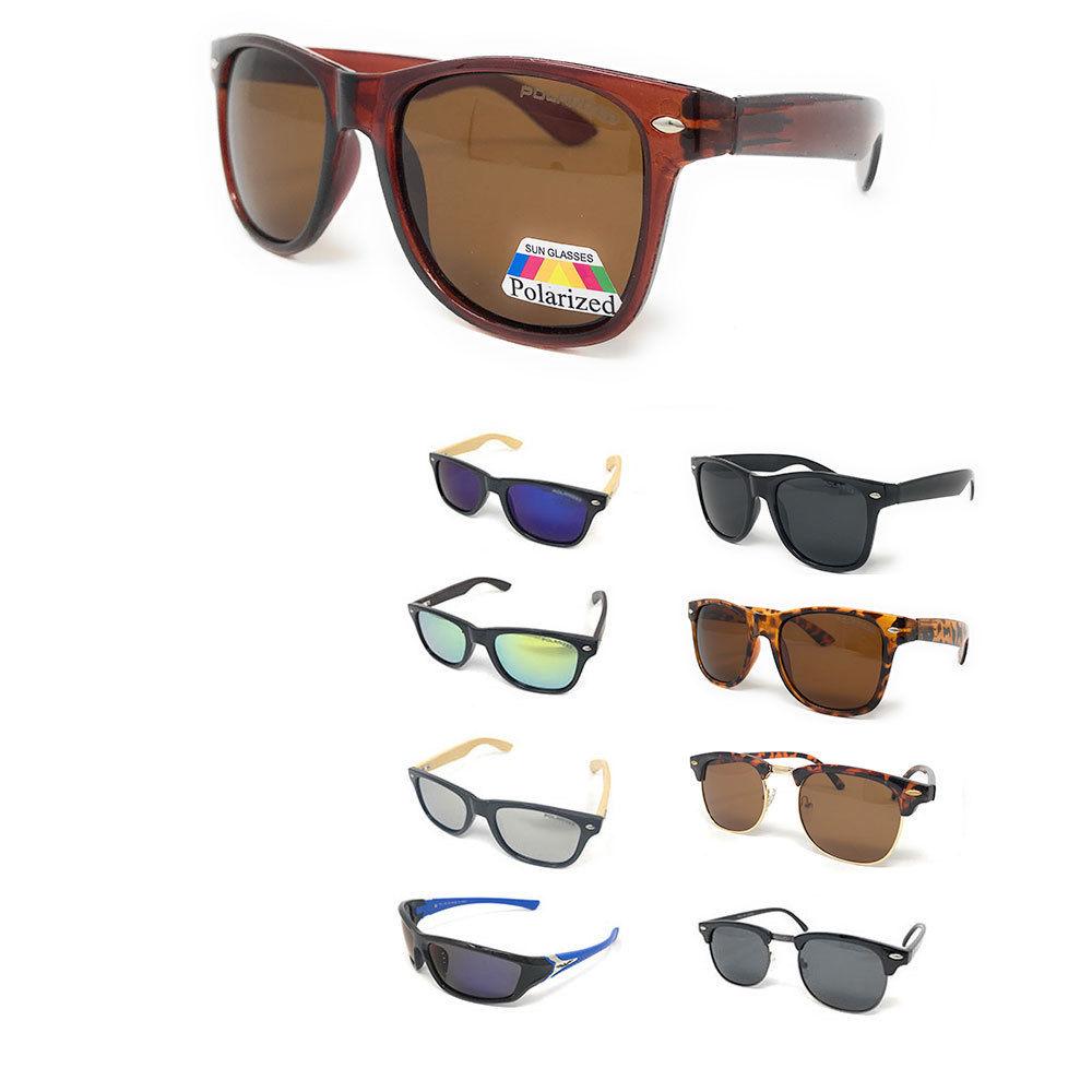 Classic Polarized Sunglasses Club Aviator Bamboo Sports Mirror Men's Women's-Black (lens) Black (frame)-