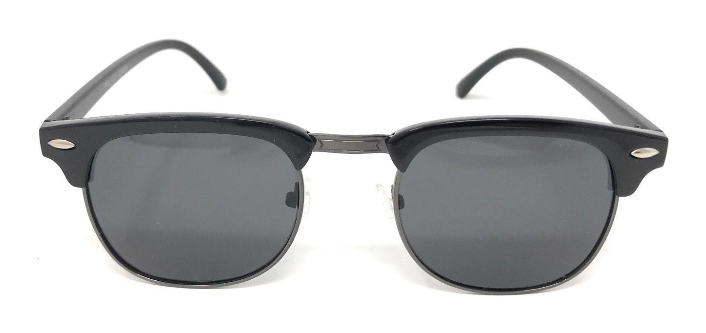 Classic Polarized Sunglasses Club Aviator Bamboo Sports Mirror Men's Women's-Black (lens) Black (frame)-