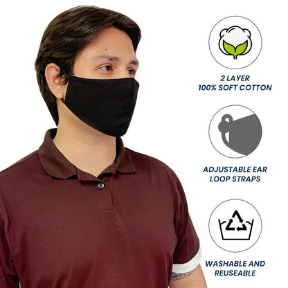 Custom Cotton Face Mask Cloth Masks Pack for Mouth Nose Washable Reusable Double Layer Adjustable Ear Unisex-1 Piece-