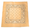 1 Dozen Paisley Printed Bandanas 100% Cotton Cloth Scarf Wrap Washable-Khakhi-
