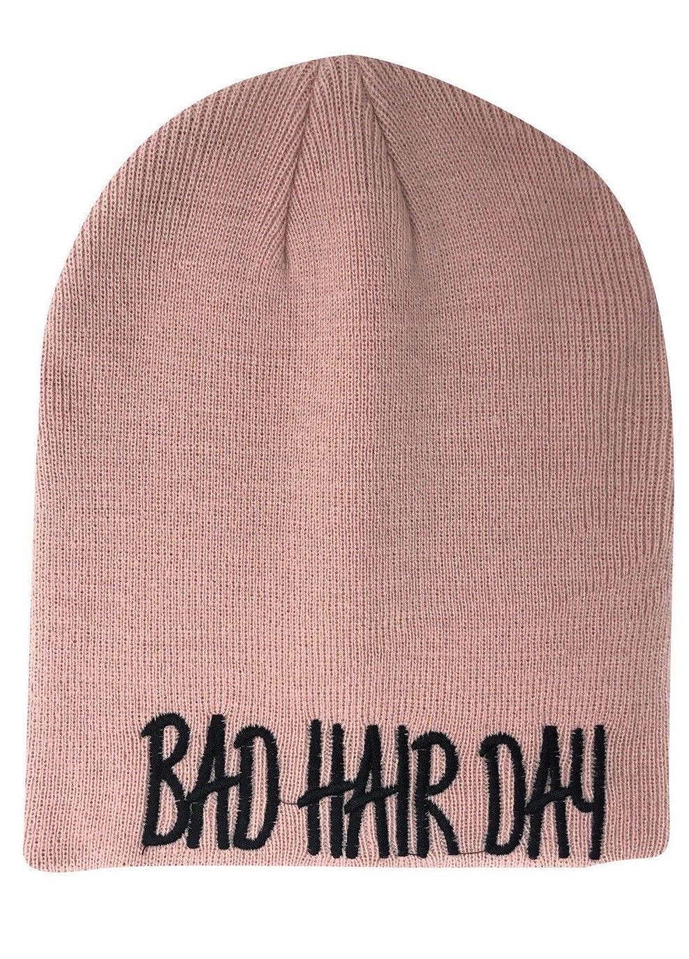 Casaba Warm Winter Beanies Bad Hair Day Embroidery Toboggan Caps Hats Men Women-Pink-