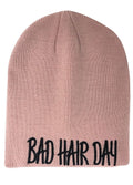Casaba Warm Winter Beanies Bad Hair Day Embroidery Toboggan Caps Hats Men Women-Pink-