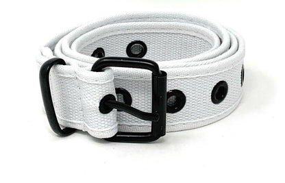 Casaba Canvas Belts Stylish 1 Hole Grommet Fabric Military Mens Women Unisex-Black-Small (30"- 32")-