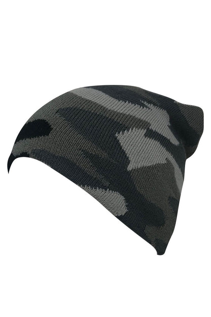 Casaba Double Layer Winter Beanies Camouflage Toboggan Caps Hats Men Women-Green-