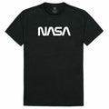 NASA Official Text Logo Cotton T-Shirts Unisex-Black-S-