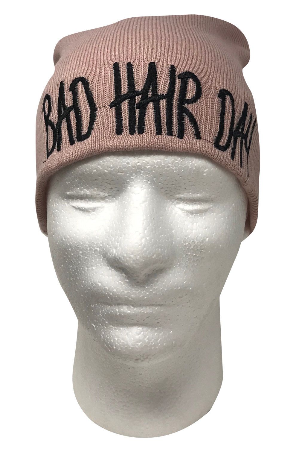 Casaba Warm Winter Beanies Bad Hair Day Embroidery Toboggan Caps Hats Men Women-Black-