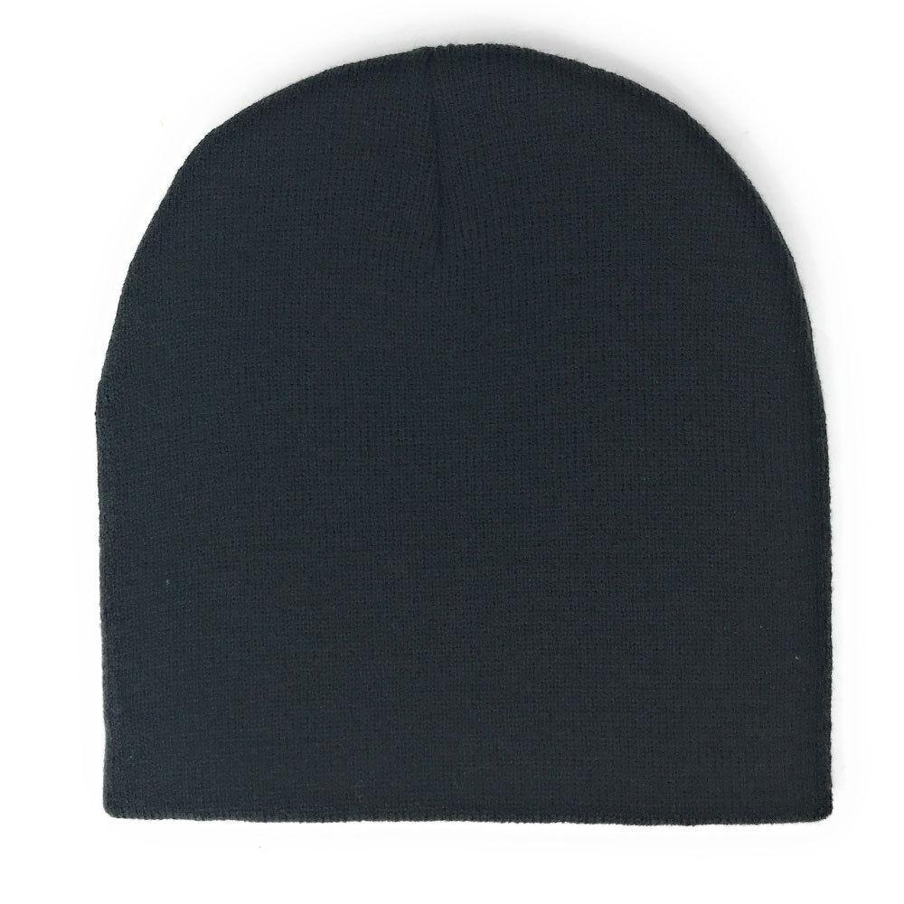 Warm Winter Hat Beanies Long Cuffed Short Uncuffed Solid Colors Camouflage Camo-Black- Uncuffed-