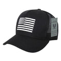 Rapid Dominance USA American Rubber Flag Acrylic 5 Panel Trucker Dad Caps Hats-USA-Black-