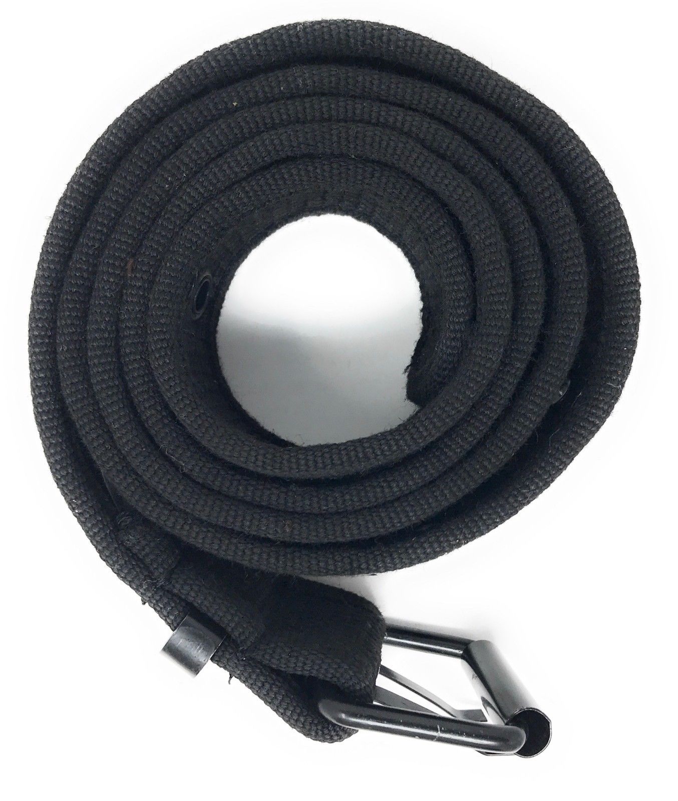 Casaba Canvas Belts Double Row 2 Holes Grommet Fabric Military Mens Women Unisex-Black-Small (30"- 32")-
