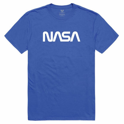 NASA Official Text Logo Cotton T-Shirts Unisex-Black-S-