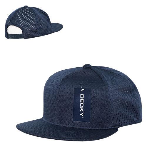 Decky Mesh Jersey Flat Bill Snapbacks Hats Caps Unisex-Black-
